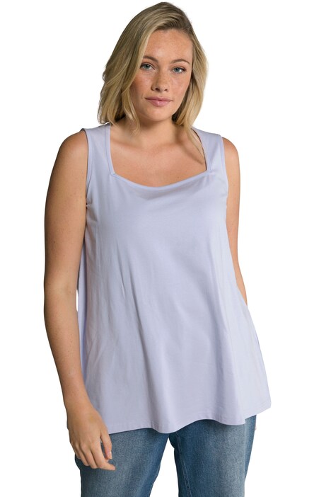 Basic top, A střih, hranatý výstřih, bez rukávů