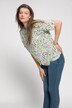 T-shirt, Oversized, fleurs, encolure ronde, manches courtes