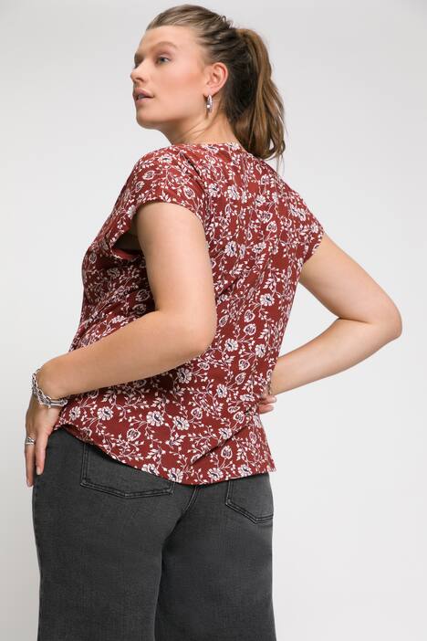 Oversize-Shirt, Flowers, Rundhals, überschnittene Schultern