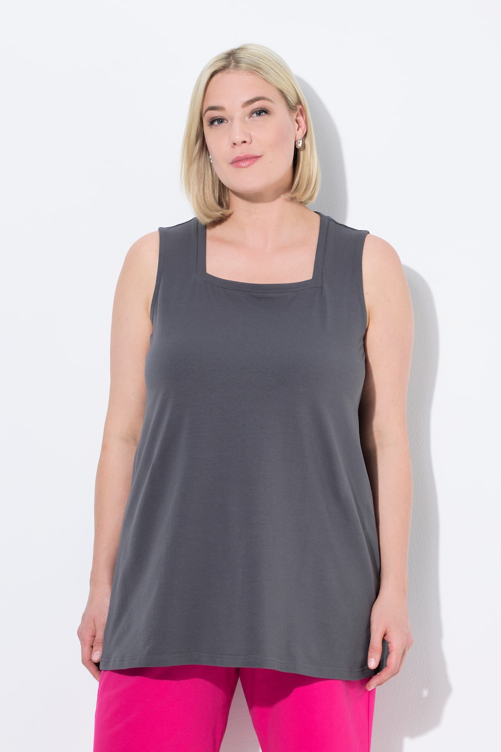 Große Größen Longtop, Damen, grau, Größe: 54/56, Baumwolle, Ulla Popken