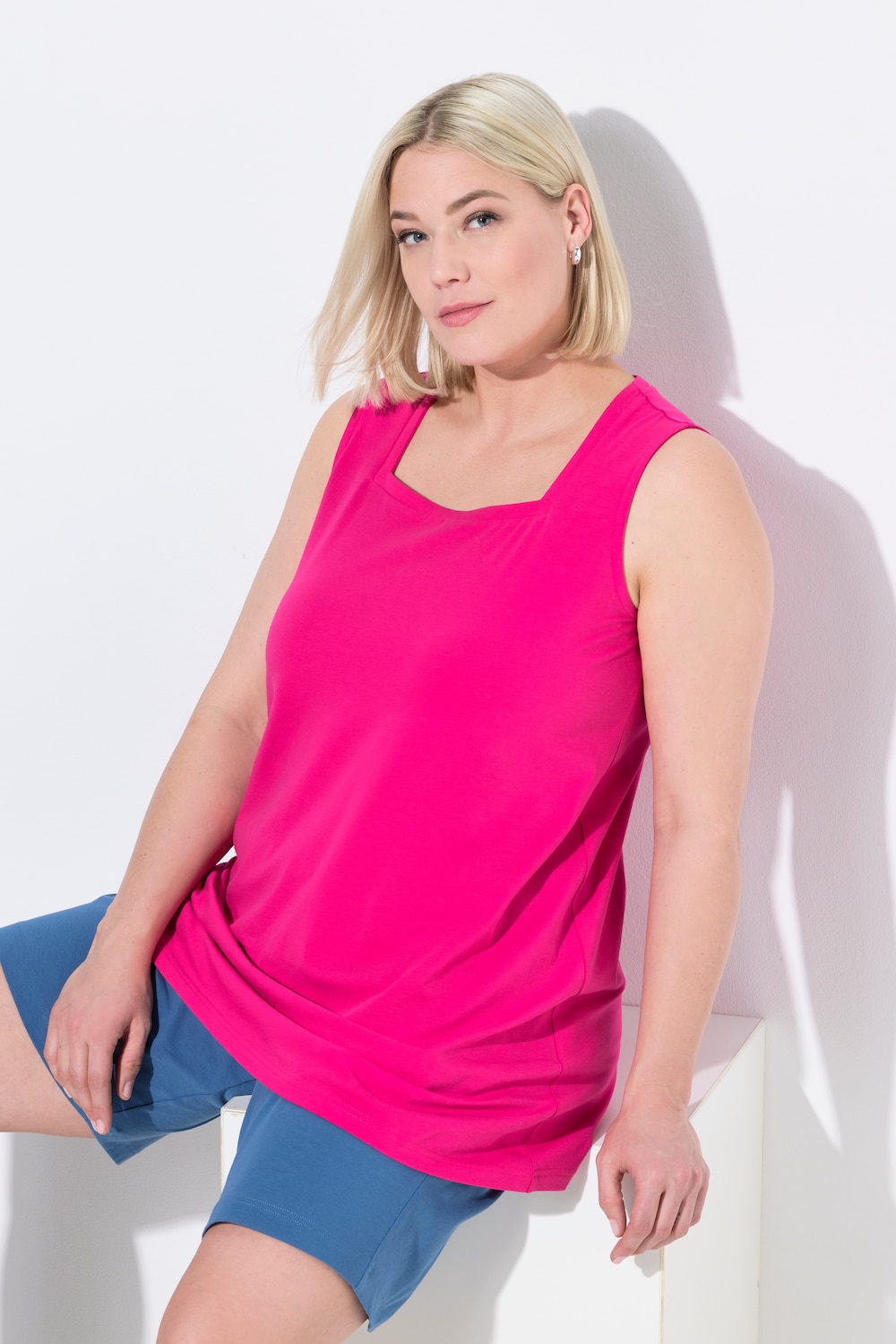 Große Größen Longtop, Damen, rosa, Größe: 50/52, Baumwolle, Ulla Popken