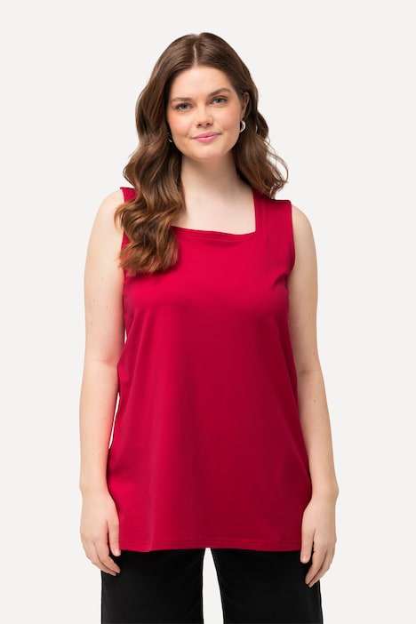 Essential Square Neck Stretch Cotton Tank