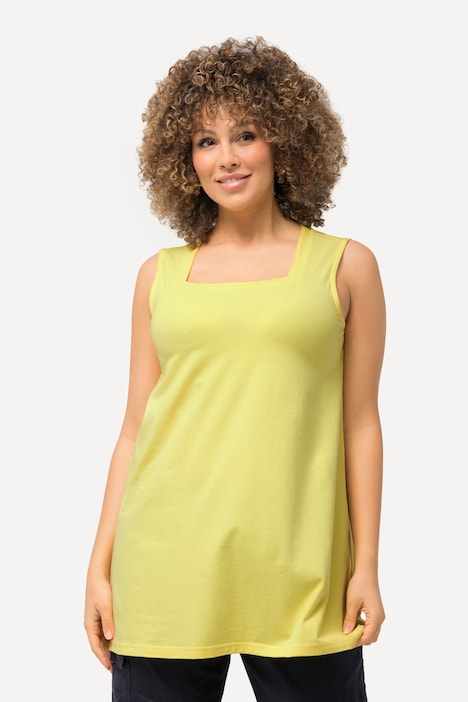 Essential Square Neck Stretch Cotton Tank