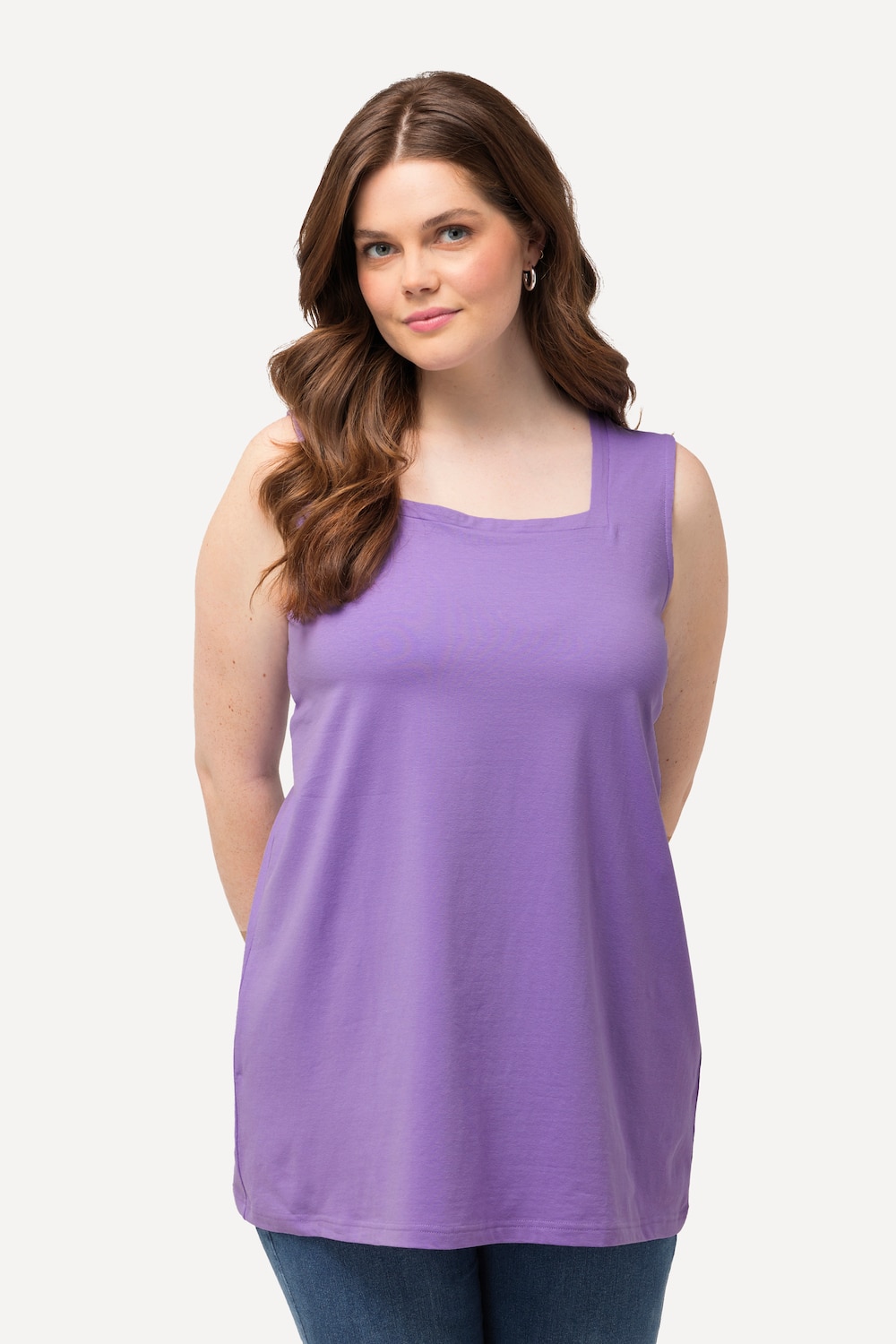 Große Größen Longtop, Damen, lila, Größe: 42/44, Baumwolle, Ulla Popken