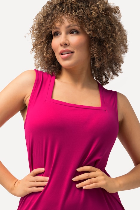 Essential Square Neck Stretch Cotton Tank | Knit Tunics | Knit Tops & Tees