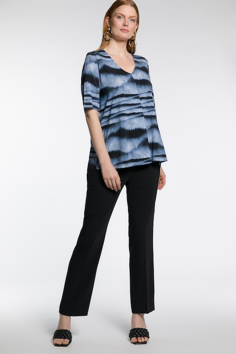 Blurry Stripe Slinky Stretch Knit Top | T-Shirts | Knit Tops & Tees
