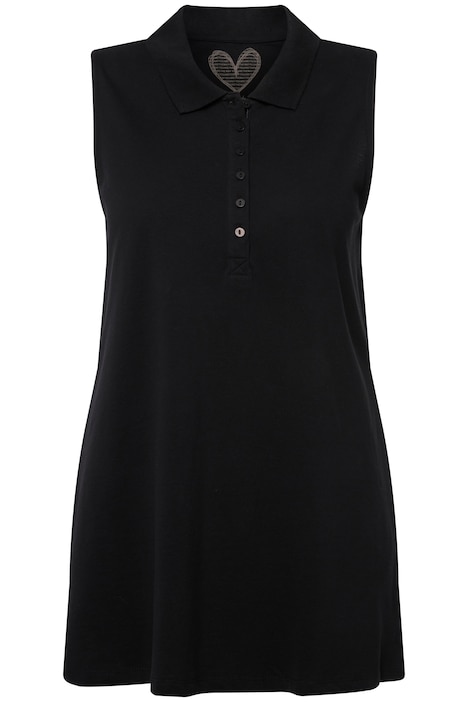 Polo top, Regular, polo límeček, bez rukávů