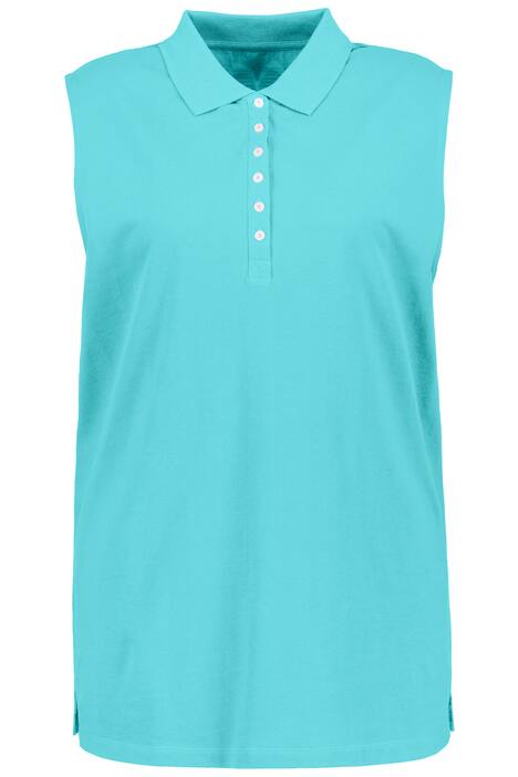 Polo top, Regular, polo límeček, bez rukávů