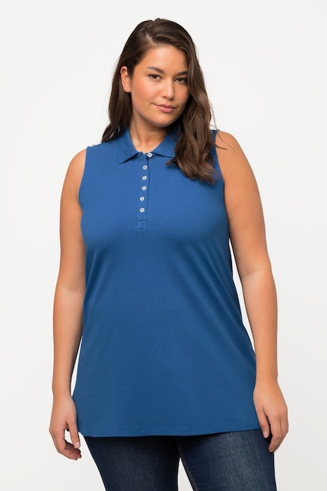 Top-polo, Regular, cuello de polo, sin mangas