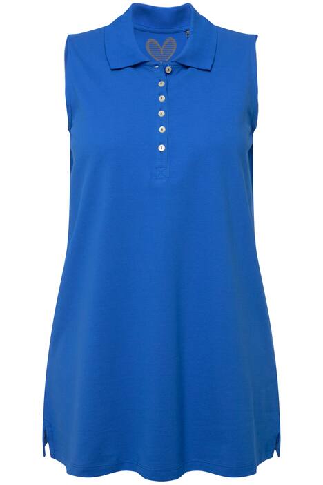 Polo top, Regular, polo límeček, bez rukávů