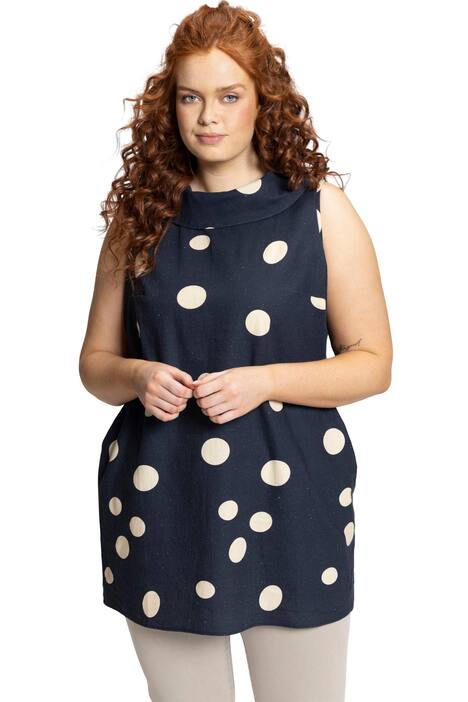 Tunika, lněná směs, A střih, bez rukávů