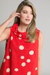 Egg Dot Print Linen Blend Tank Tunic Blouse