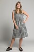 Stripe Button Front Linen Blend Tank DressStripe Button Front Linen Blend Tank Dress