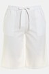 korte linnen broek, rechte pijpen, elastische band