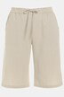 Lniane bermudy, proste nogawki, elastyczny pas
