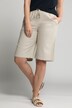 Lniane bermudy, proste nogawki, elastyczny pas