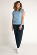 Shirred Shoulder Denim Look Lyocell Tank Blouse