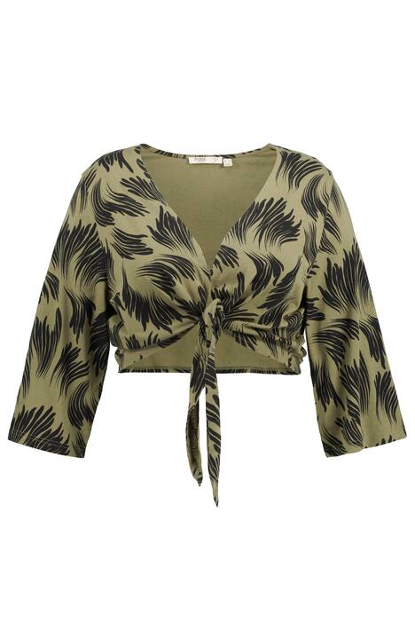 Kimono, potisk, výstřih do V, 3/4 rukávy