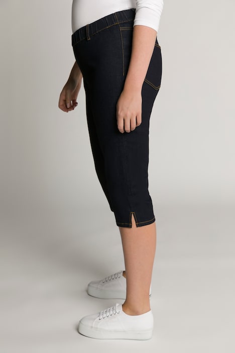 Elastic Inset Slim Leg Sienna Fit Stretch Capri Jeans, Capri Pants