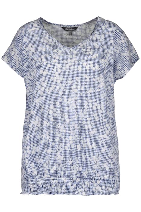 Halenkový top, potisk, oversize, výstřih do V, bez rukávů