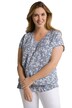 Halenkový top, potisk, oversize, výstřih do V, bez rukávů