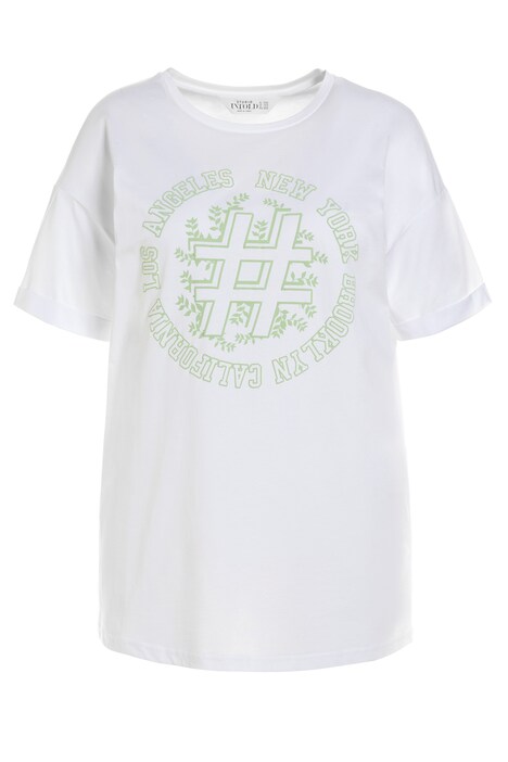 Tričko, oversize, písmenový potisk, kulatý výstřih, krátké rukávy