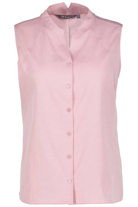 Halenkový top, ozdobné švy, kalichový límec, bez rukávů