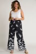 Pineapple Border Print Elastic Waist Palazzo Pants