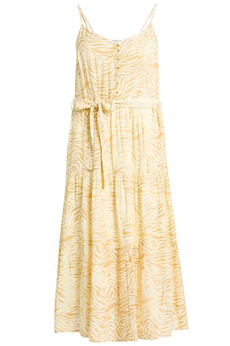 Šaty, A střih, zebra potisk, špagetová ramínka, volány