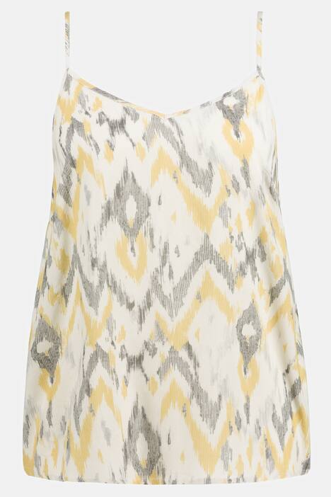 Top, Ethno Print. V-Ausschnitt, Spaghettiträger