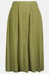 maxi rok, linnenblend, knopenlijst, deels elastische band
