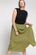 maxi rok, linnenblend, knopenlijst, deels elastische band