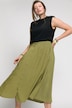 maxi rok, linnenblend, knopenlijst, deels elastische band