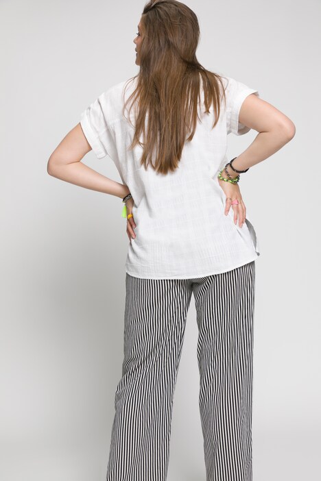 Ruching Detail Textured Blouse