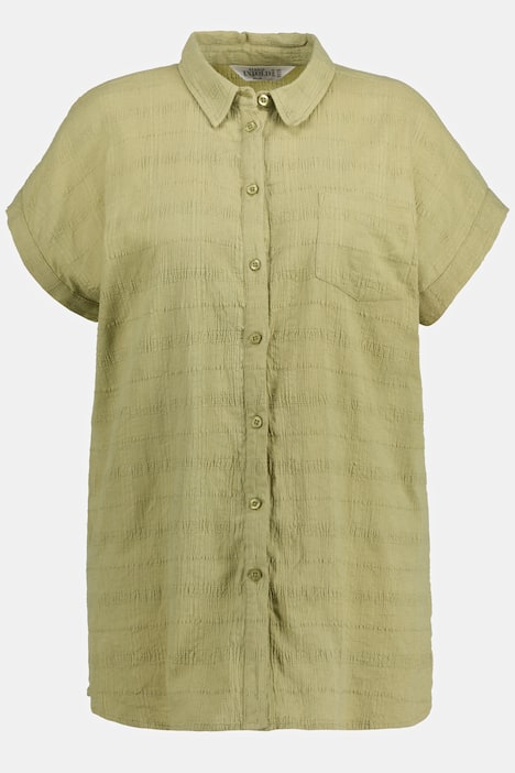 Bluse, oversized, Struktur, Hemdkragen