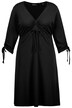 Midi šaty, A střih, výstřih do V, řasící stuha, 3/4 rukávy