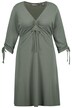 Midi šaty, A střih, výstřih do V, řasící stuha, 3/4 rukávy