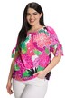 Tričko, džunglové listy, Carmen výstřih, krátké rukávy