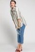Stripe Button Front Long Sleeve Blouse