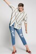 Stripe Button Front Long Sleeve Blouse
