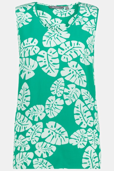 Grand Palm Leaves V-Neck Tank Blouse | Tanks | Blouses