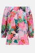 Bold Floral Off The Shoulder Carmen Style Cotton Blouse