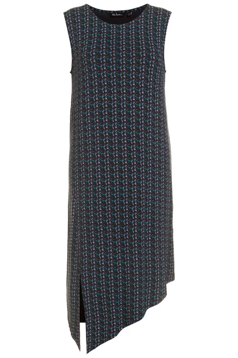 Midi šaty, palmy, A střih, kulatý výstřih, bez rukávů