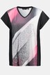 Diagonal Graphic Mesh Inset Recycled Polyester Stretch Top