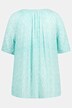 blouse, bloemen, elastische hals, korte mouwen