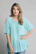 blouse, bloemen, elastische hals, korte mouwen
