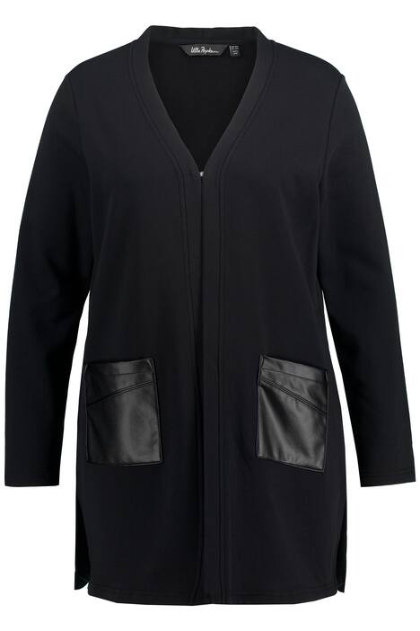 Tepláková bunda, háčkové zapínání, kapsy koženého vzhledu