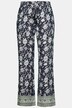 Kalhoty Rose, květy, široké nohavice, elastický pas