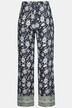 Kalhoty Rose, květy, široké nohavice, elastický pas