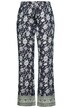 Kalhoty Rose, květy, široké nohavice, elastický pas